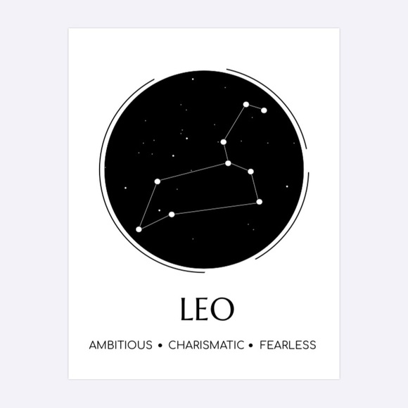 🔴 Leo Zodiac Sign Star Wall Art Print astrology - Picture 3 of 5